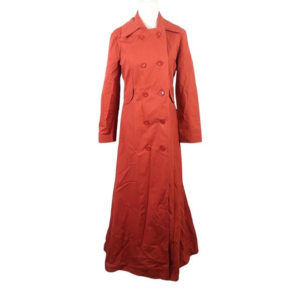 Splash Jackets & Blazers - Vintage 70s Splash rust orange-red full length trench raincoat 8